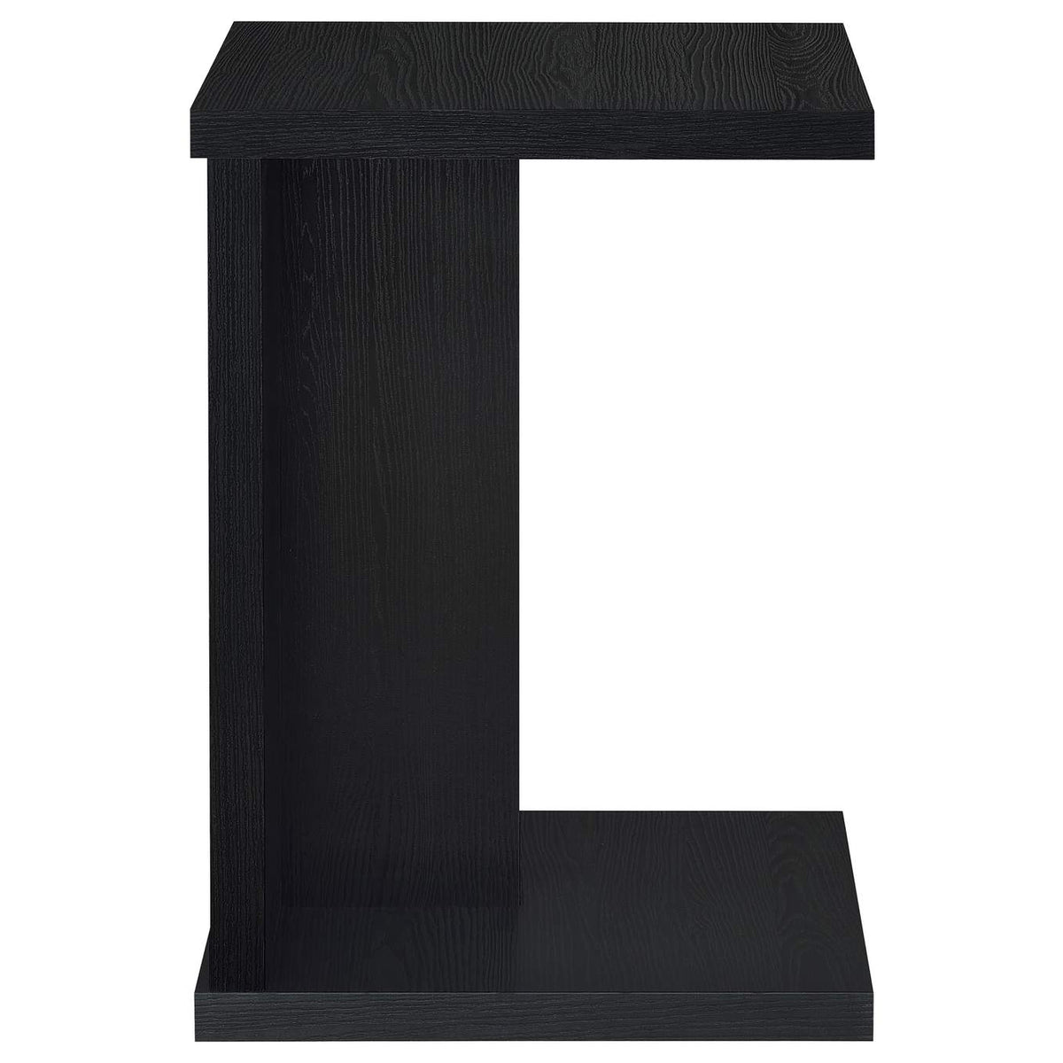 930276 Clower Engineered Wood C-Shaped Sofa Side Table Black