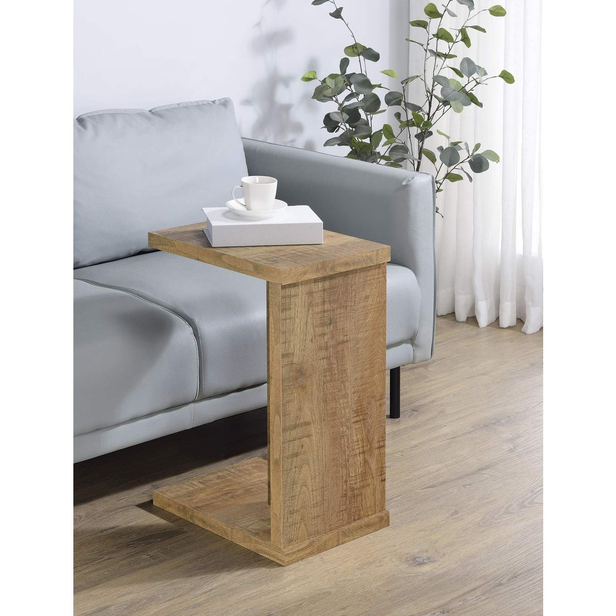 930277 Clower Engineered Wood C-Shaped Sofa Side Table Mango