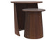 930330 Yency 2-piece Round Mango Wood Nesting Table Set Dark Brown Mango