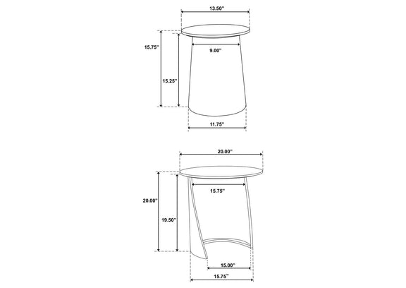 930330 Yency 2-piece Round Mango Wood Nesting Table Set Dark Brown Mango