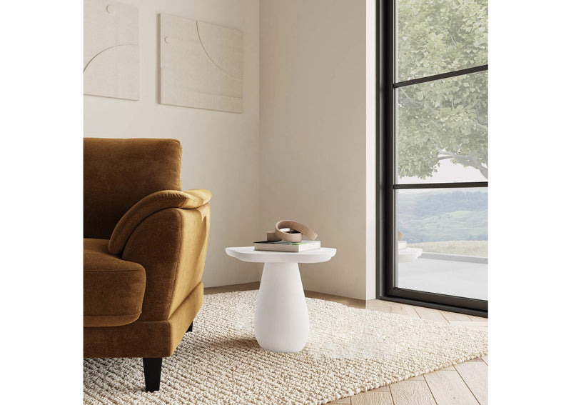 930615 Perth 17-inch Side Table with Cloud-Shaped Top Off White