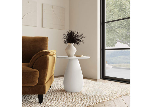 930616 Perth 20-inch Side Table with Cloud-Shaped Top Off White