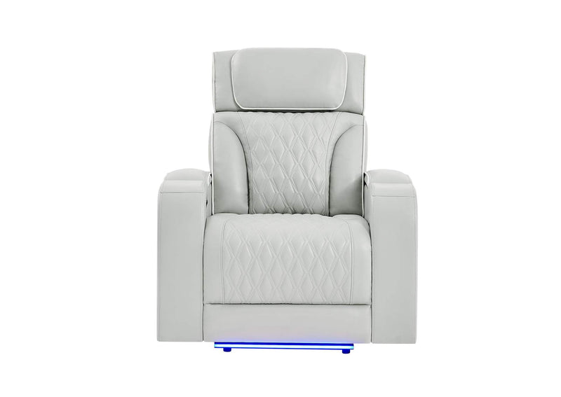 U8611-BLANCHE_SIL-PR_W_PHR_LED U8611 BLANCHE SILVER POWER RECLINER WITH POWER HEADREST AND LED