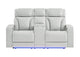 U8611-BLANCHE_SIL-PCRLS_W_PHR_LED_SPKR U8611 BLANCHE SILVER POWER CON REC LOVESEAT WITH PHR, LED & SPEAKER