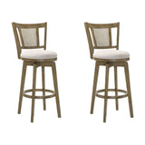 Isla - 30" Putty Brown Bar Height Rubberwood Swivel Barstool