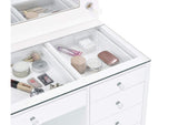 931143 Acena 7-drawer Vanity Set with Lighting White High Gloss