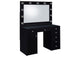 931144 Acena 7-drawer Vanity Set with Lighting Black High Gloss