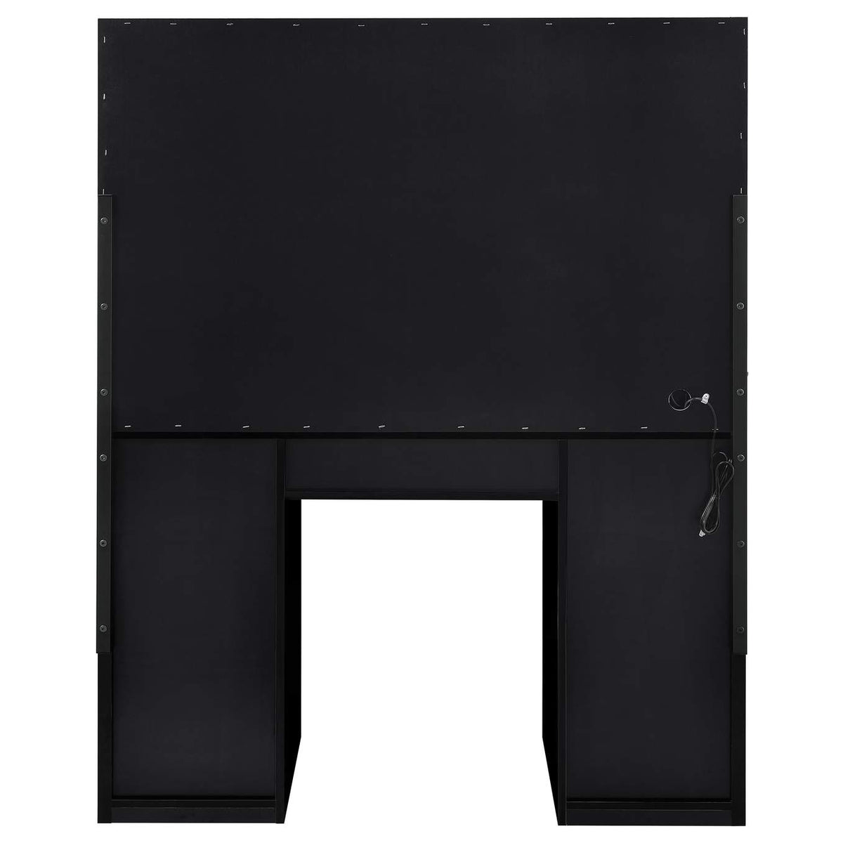 931144 Acena 7-drawer Vanity Set with Lighting Black High Gloss