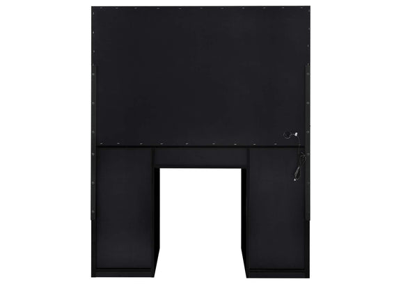 931144 Acena 7-drawer Vanity Set with Lighting Black High Gloss
