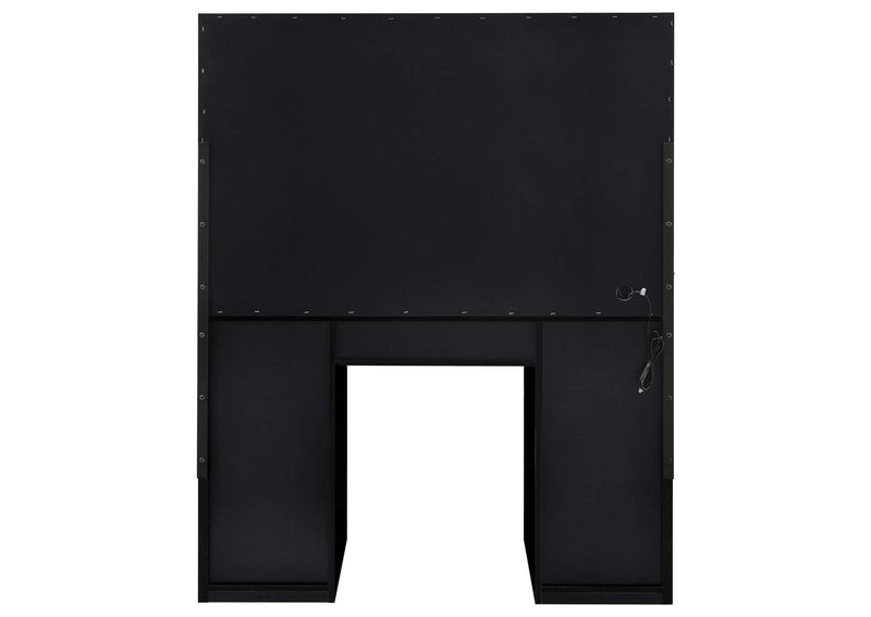 931144 Acena 7-drawer Vanity Set with Lighting Black High Gloss