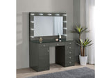 931145 Acena 7-drawer Vanity Set with Lighting Grey High Gloss
