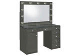 931145 Acena 7-drawer Vanity Set with Lighting Grey High Gloss