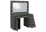 931145 Acena 7-drawer Vanity Set with Lighting Grey High Gloss