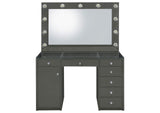 931145 Acena 7-drawer Vanity Set with Lighting Grey High Gloss
