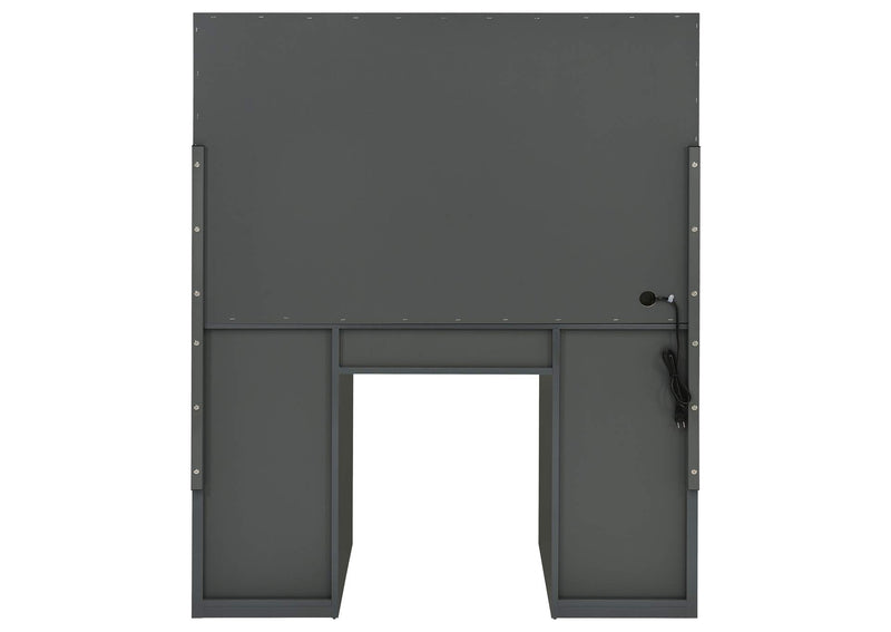 931145 Acena 7-drawer Vanity Set with Lighting Grey High Gloss