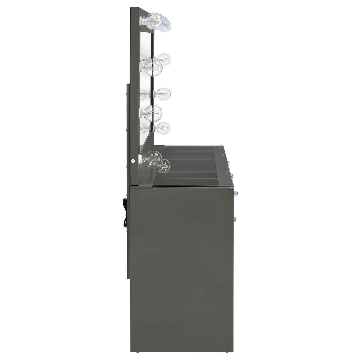 931145 Acena 7-drawer Vanity Set with Lighting Grey High Gloss