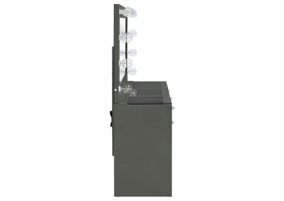 931145 Acena 7-drawer Vanity Set with Lighting Grey High Gloss