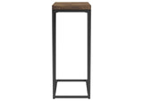931147 Sergio Engineered Wood C-Shaped Side Table Rustic Tobacco