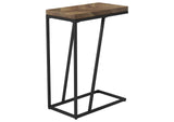 931147 Sergio Engineered Wood C-Shaped Side Table Rustic Tobacco