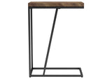 931147 Sergio Engineered Wood C-Shaped Side Table Rustic Tobacco