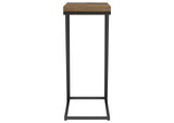 931147 Sergio Engineered Wood C-Shaped Side Table Rustic Tobacco