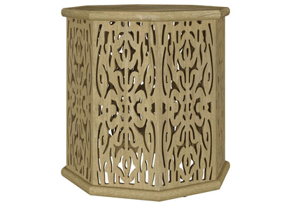 931148 Torres Octagonal Solid Mango Wood Side Table Natural Brown