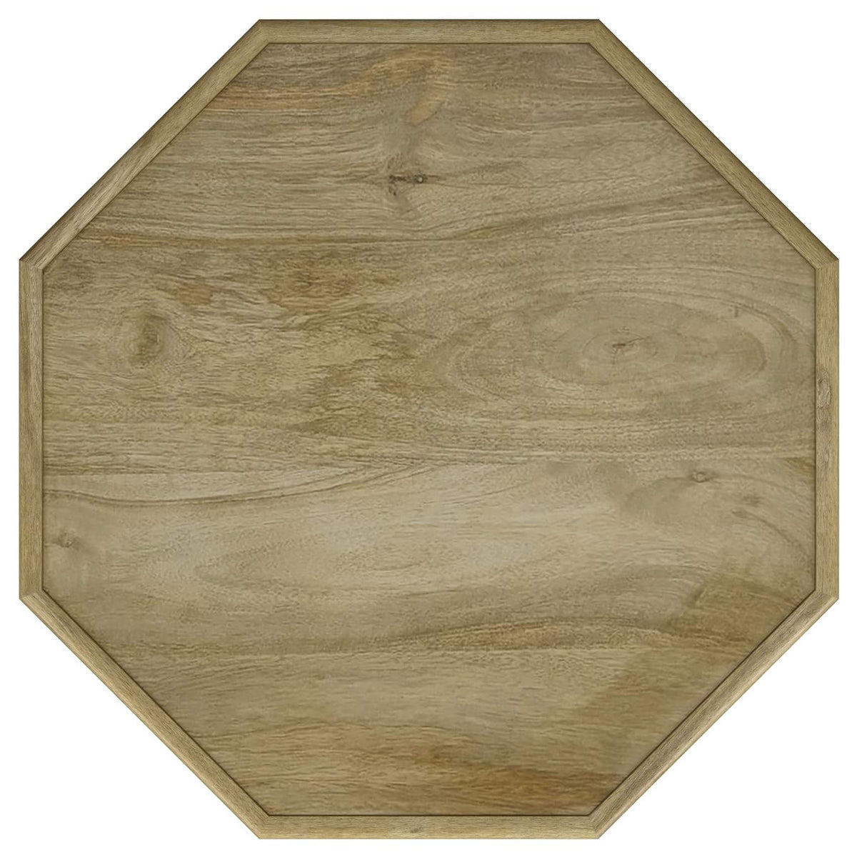 931148 Torres Octagonal Solid Mango Wood Side Table Natural Brown