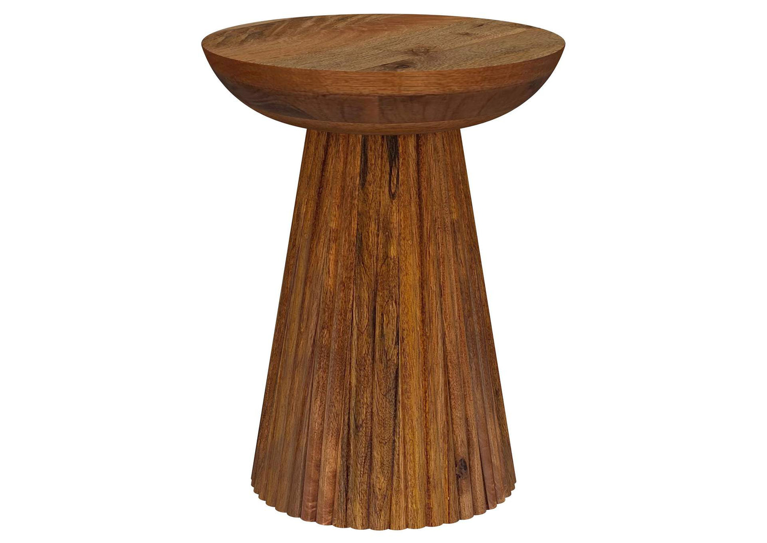 931155 Aureo Round Solid Wood Accent Side Table Wild Honey