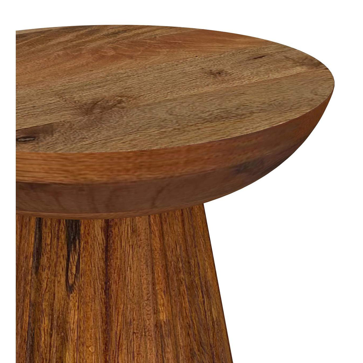 931155 Aureo Round Solid Wood Accent Side Table Wild Honey