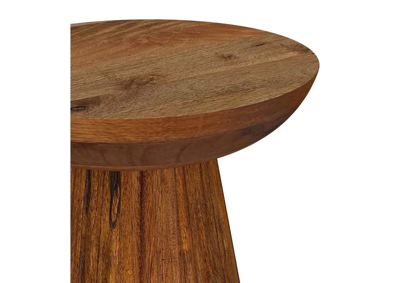 931155 Aureo Round Solid Wood Accent Side Table Wild Honey