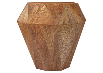 931158 Jacinto Octagonal Solid Mango Wood Side Table Natural Brown