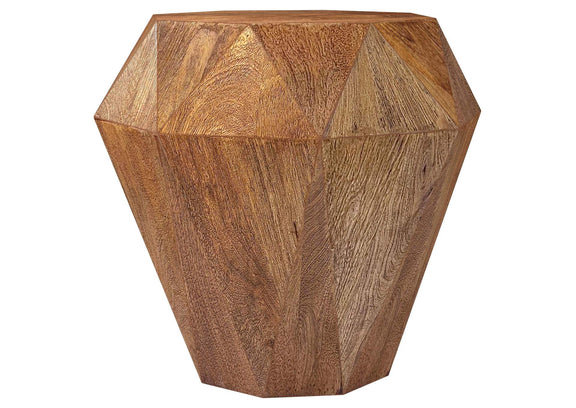 931158 Jacinto Octagonal Solid Mango Wood Side Table Natural Brown