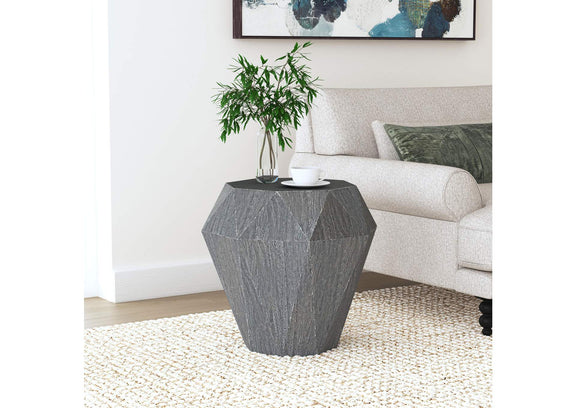 931159 Jacinto Octagonal Solid Mango Wood Side Table Grey