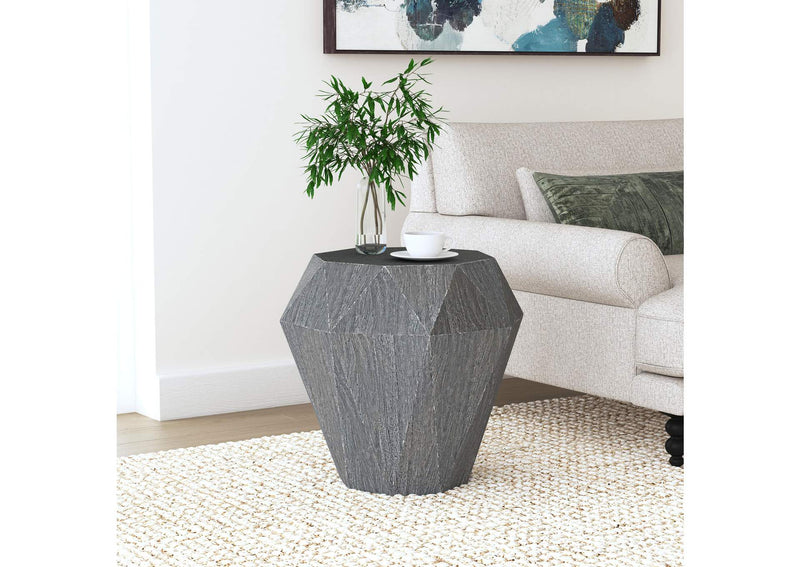 931159 Jacinto Octagonal Solid Mango Wood Side Table Grey