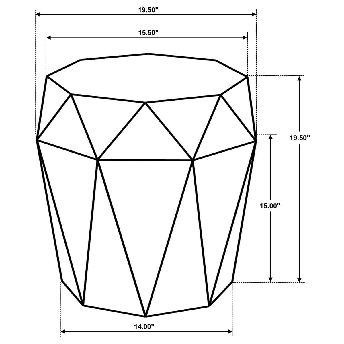931159 Jacinto Octagonal Solid Mango Wood Side Table Grey