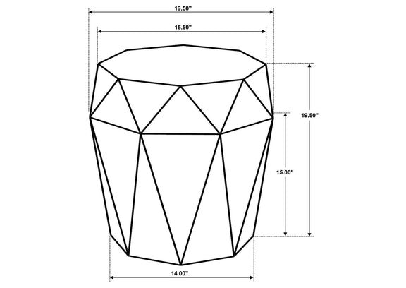 931159 Jacinto Octagonal Solid Mango Wood Side Table Grey