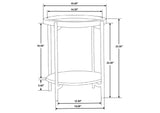 931218 Adhvik Round End Side Table Marble Shelf Natural and Black