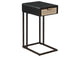 931631 Amherst 1-drawer Radio Weave Cane Metal Side Table Black