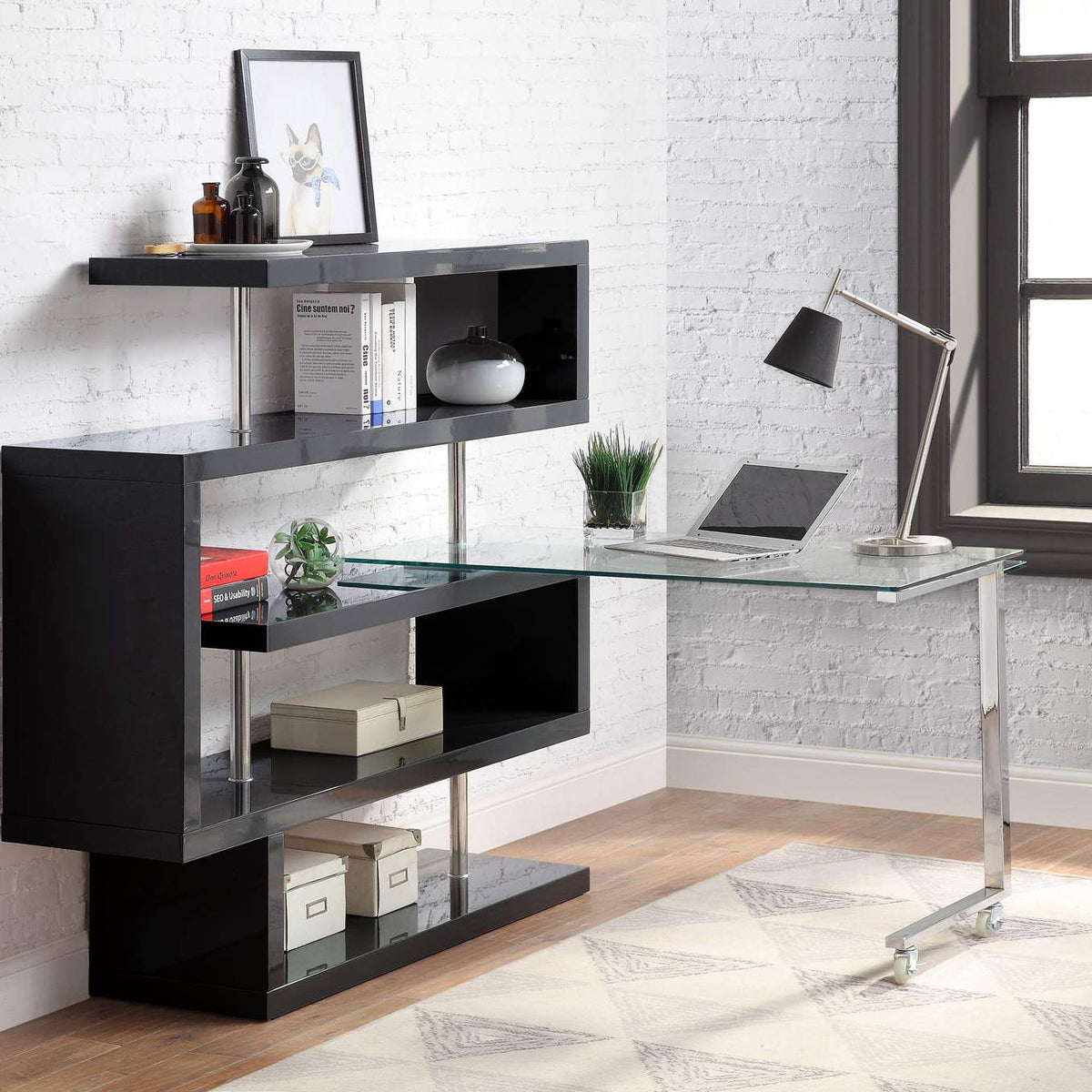 93177 Buck Ii Writing Desk with Bookshelf