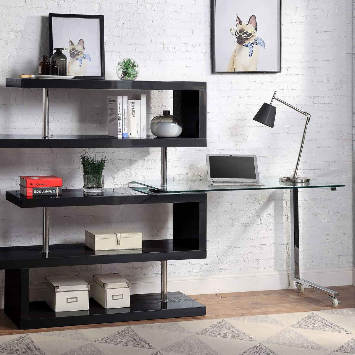 93177 Buck Ii Writing Desk with Bookshelf