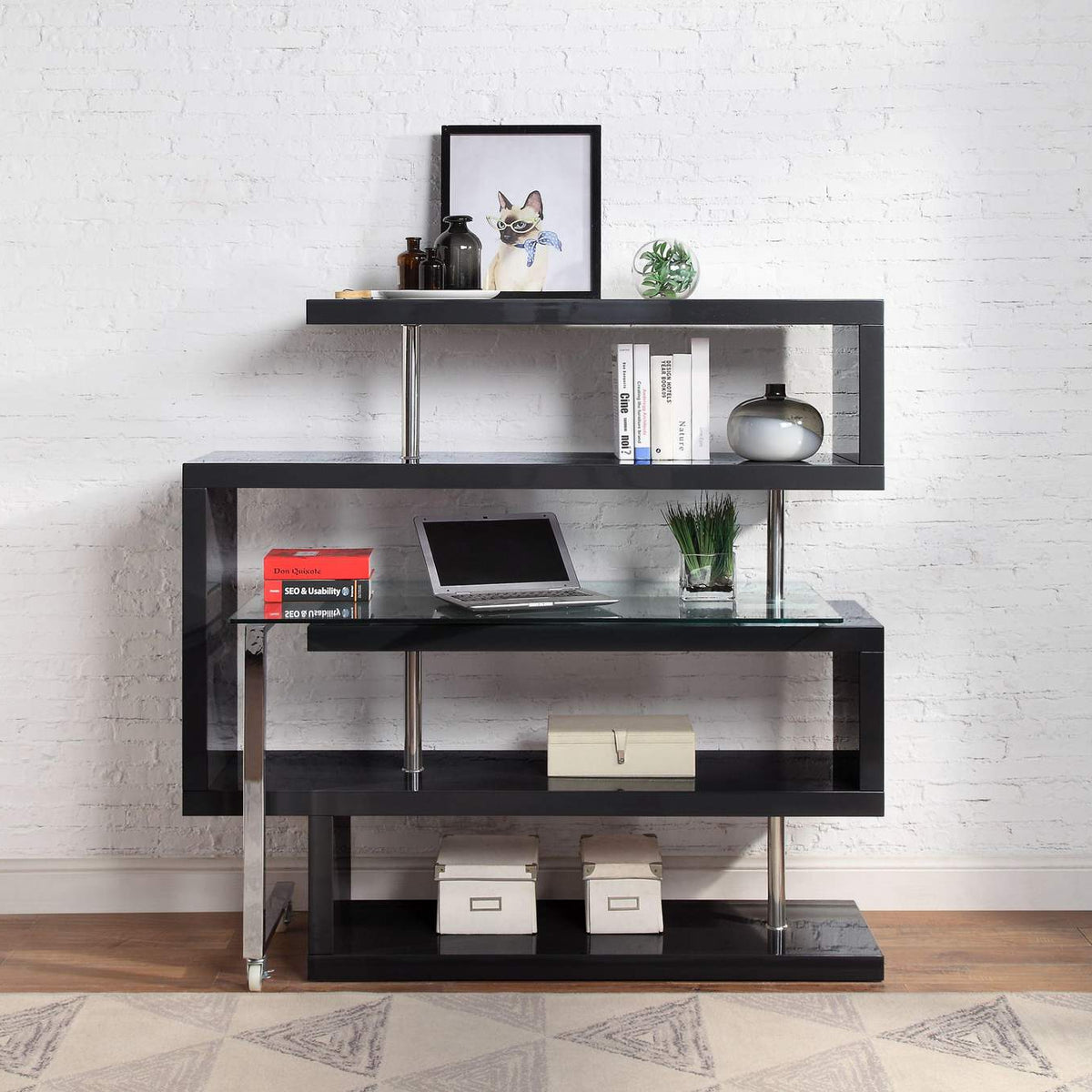 93177 Buck Ii Writing Desk with Bookshelf