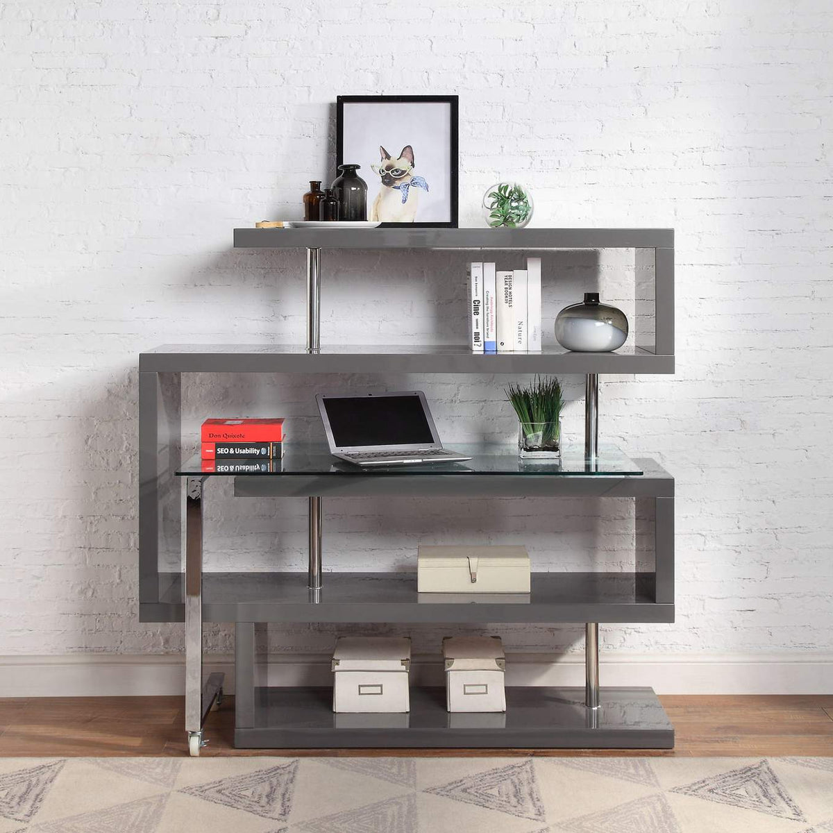 93181 Buck Ii Writing Desk with Bookshelf