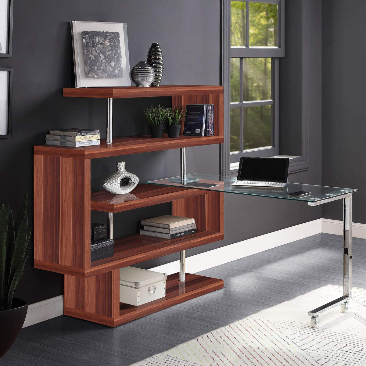 93183 Buck Ii Writing Desk with Bookshelf