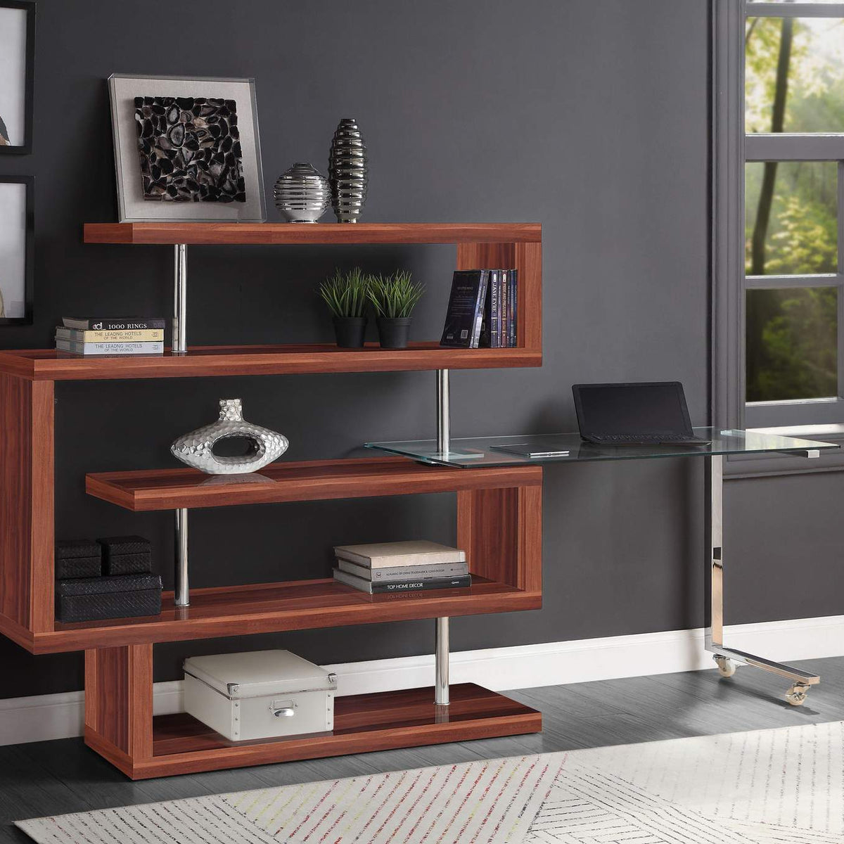 93183 Buck Ii Writing Desk with Bookshelf
