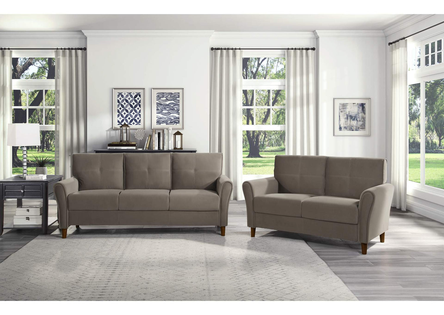 9348BRW-2 Dunleith Love Seat
