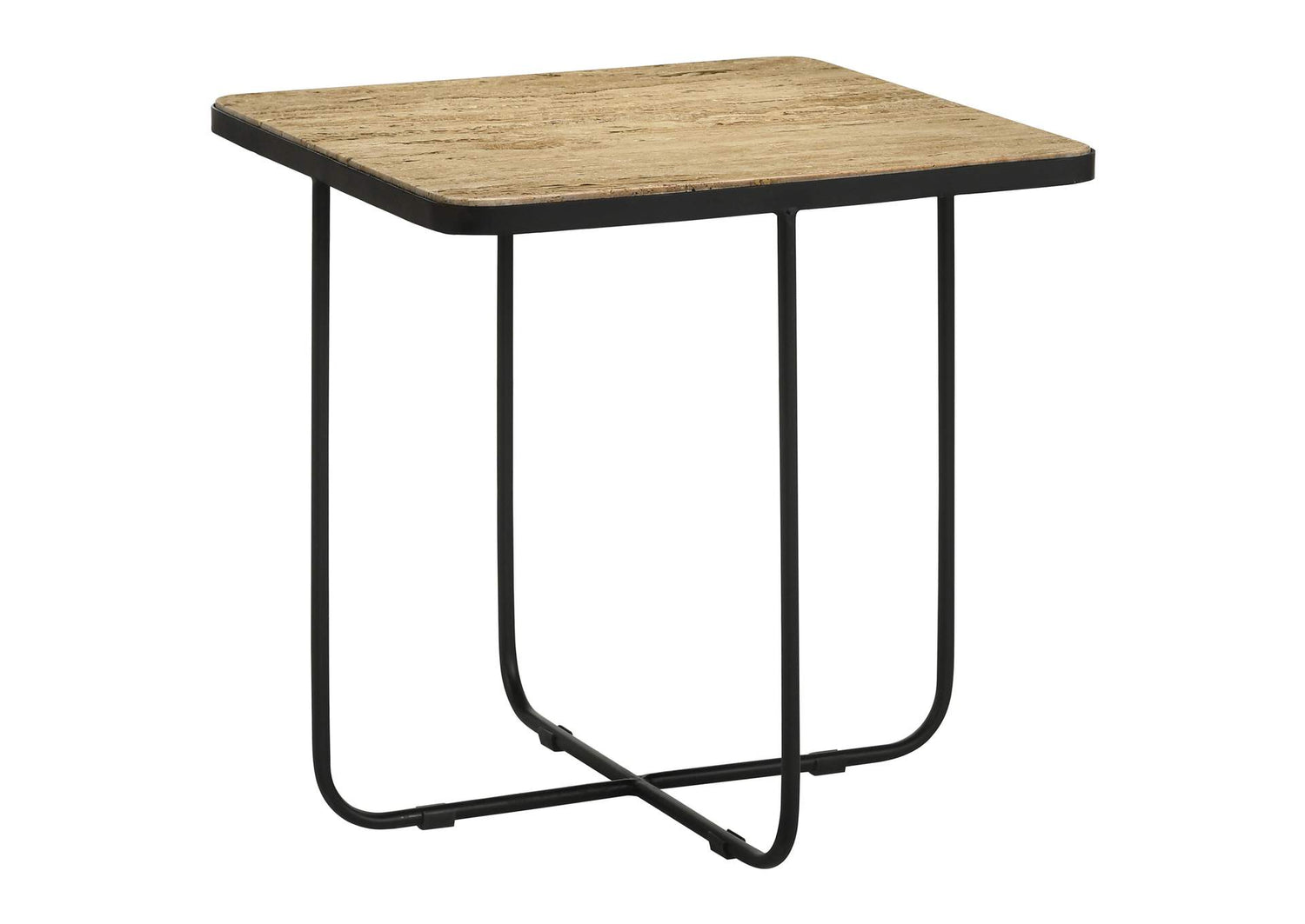 Elyna Square Stone Top Accent Side Table Beige