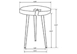 936181 Keith Round Solid Tree Trunk Side Table Natural and Black