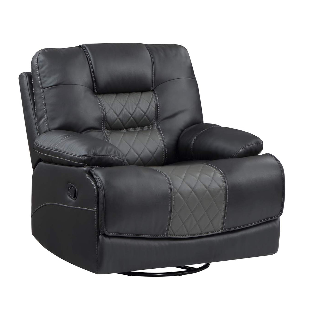 9388GRY-1 Fabian Swivel Glider Reclining Chair