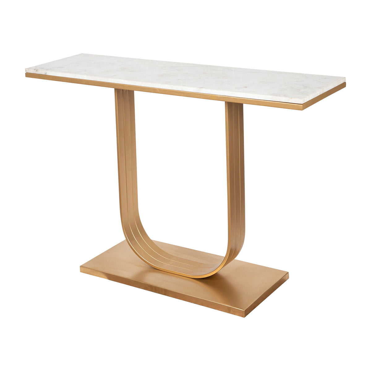 Metal / Marble Accent Table 47 x 32" - Gold / White