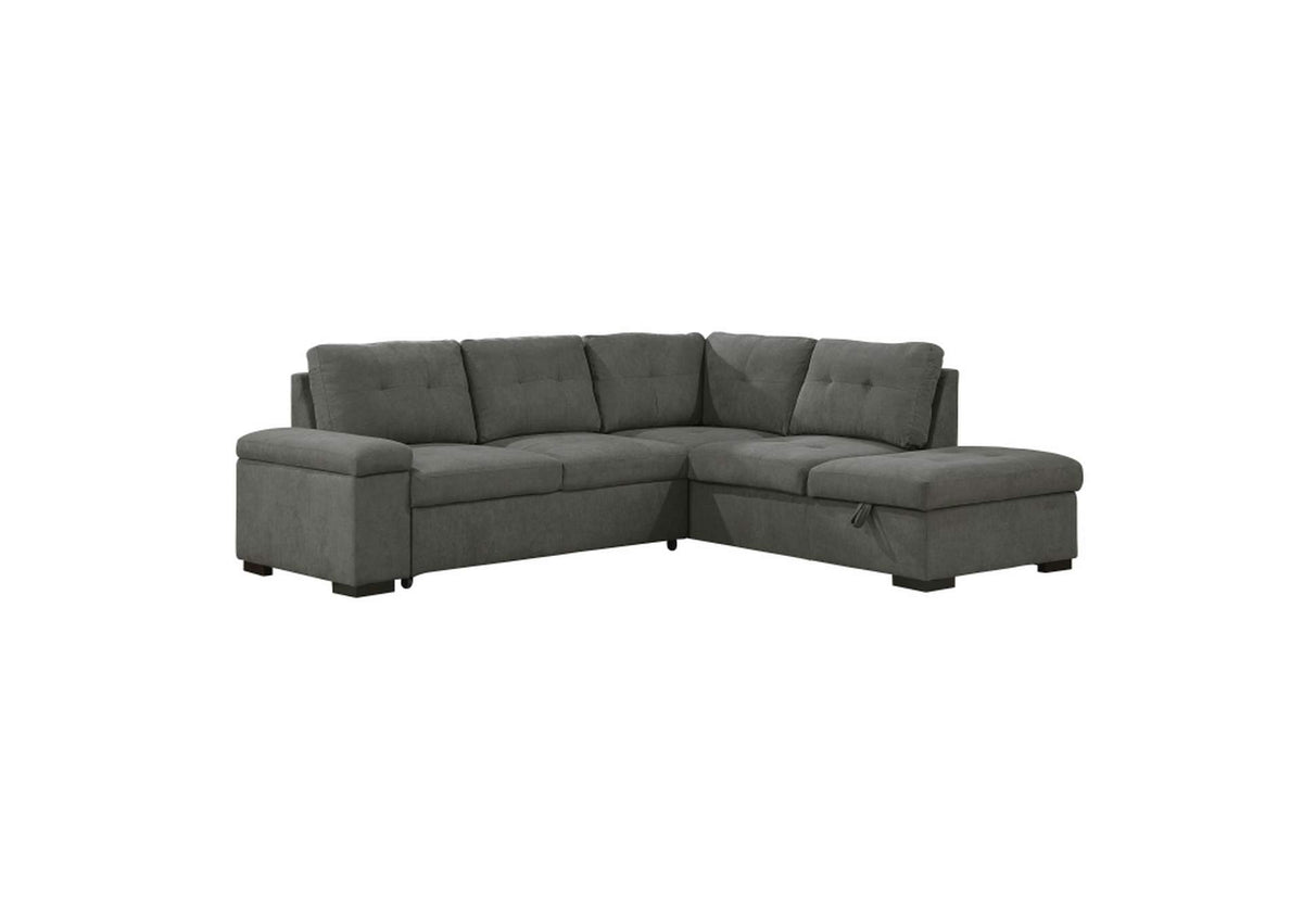 9390DGKIT22LRC Park 2-Piece Sectional with Pull-out Bed and Right Chaise with Storage Ottoman